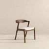 Dakota  Solid Wood Cream Velvet Dining Chair (Set Of 2)