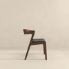 Dakota  Solid Wood Black Leather Dining Chair (Set Of 2)