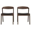 Dakota  Solid Wood Black Leather Dining Chair (Set Of 2)