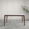 Lindsey  Solid Wood White Top Dining Table