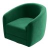 Elise Mid Century Modern Dark Green Velvet Swivel Chair