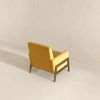 Cole Solid Wood Dark Yellow Velvet Lounge Chair