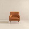 Claire  Genuine Leather Lounge Chair In Tan