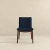Laura  Blue Linen Solid Wood Dining Chair (Set Of 2)