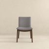 Laura  Light Grey Linen Solid Wood Dining Chair (Set Of 2)