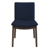 Laura  Blue Linen Solid Wood Dining Chair (Set Of 2)