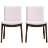 Laura  Beige Linen Solid Wood Dining Chair (Set Of 2)