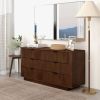 Lola Mid Century Modern Walnut Dresser With 6 Drawers