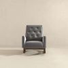 Demetrius  Light Grey Fabric Solid Wood Rocking Chair