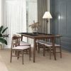Damian Mid-Century Modern Solid Wood Beige Dining Chair