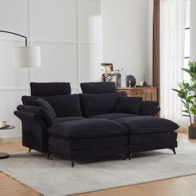 [New] Deep Seat Sectional Sofa, Comfortable Cloud Sofa with Ottomans, loveseat or 4-seater Sofa, 85.8''Modern Corduroy Upholstered Sectional Sofa for