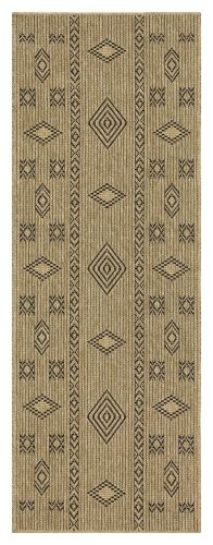 Earth GC_NTL1001 Jute/Black 2 ft. 7 in. x 7 ft. 3 in. Indoor/Outdoor Area Rug