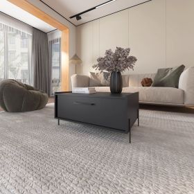 Black Coffee Table with Flip-Down Door