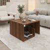 Walnut Black Coffee Table with Open Storage