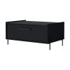 Black Coffee Table with Flip-Down Door