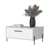 White Coffee Table with Flip-Down Door