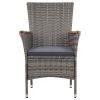 9 Piece Poly Rattan  Patio Dining Set with Cushions