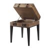 Rustic Oak and Matte Grey Accent Table with Tapered Leg