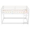 Floor Bunk Bed with Ladder , White