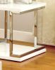 Contemporary Style White 1pc End Table Bottom Shelf High Gloss Lacquer Coating Chrome Frame Accents Living Room Furniture