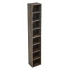 8-Tier Media Tower Rack, CD DVD Slim Storage Cabinet with Adjustable Shelves, Tall Narrow Bookcase Display Bookshelf for Home Office,Multi-functional