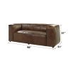 Brancaster Retro Brown Top Grain Leather& Aluminum Living Room Set