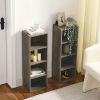 8-Tier Media Tower Rack, CD DVD Slim Storage Cabinet with Adjustable Shelves, Tall Narrow Bookcase Display Bookshelf for Home Office,Multi-functional