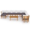 9 Piece Patio Lounge Set Solid Acacia Wood
