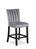 5-Piece Contemporary Counter Height Dining Set Square Faux Marble Table Tope Black Finish Upholstered Chairs Channel Tufting Wooden Solid Wood Dining