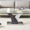 Rectangular Coffee Table.Tempered glass countertop, and artistic MDF legs,perfect for hosting dinners, conferences, home, and office decorations.WHITE
