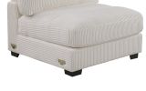 Living Room Furniture Armless Chair Beige Wide-Welt Corduroy 1pc Armless Chair Soft Cushion Wood Legs