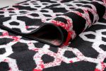 Jersey Area Rugs, Carpets For Livingroom, 7x10 Area Rugs ,3989 Black-Red