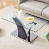 Rectangular Coffee Table.Tempered glass countertop, and artistic MDF legs,perfect for hosting dinners, conferences, home, and office decorations.WHITE