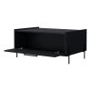 Black Coffee Table with Flip-Down Door