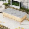 1pc Mid Century Modern Coffee Table with Storage, 51.2 Inch Rectangle Wooden Accent Center Tables,surface made of robust rock board and Solid Wood Leg