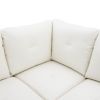 White Faux Leather Living Room Sofa Set B