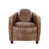 Brancaster Retro Brown Top Grain Leather& Aluminum Living Room Set