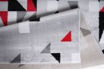 Jersey Area Rugs, Carpets For Livingroom, 7x10 Area Rugs ,3985 Grey-Red
