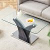 Rectangular Coffee Table.Tempered glass countertop, and artistic MDF legs,perfect for hosting dinners, conferences, home, and office decorations.WHITE
