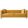 Autumn Mid-Century Modern  Yellow Mustard Velvet Sofa