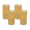 LED Wax Dripping Pillar Candle (Set of 4) 3"Dx6"H Wax/Plastic - 2 C Batteries Not Incld.