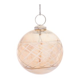 Ball Ornament (Set of 6) 3"D Glass (Option: GlassBrown)