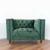 Evelyn Mid-Century Modern Tufted Back Velvet Lounge Chair