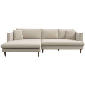 Blake L-Shaped  Sectional Sofa (Orientation: Left Facing, Upholstery: Cream Velvet)