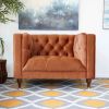 Evelyn Mid-Century Modern Tufted Back Velvet Lounge Chair