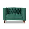 Evelyn Mid-Century Modern Tufted Back Velvet Lounge Chair
