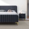 Bethany Velvet Upholstered Platform Bed