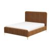 Valery Queen // King Size Cognac Velvet Platform Bed