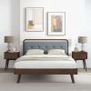 Clyda Mid Century Modern Modern Solid Wood Platform Bed