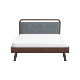 Clyda Mid Century Modern Modern Solid Wood Platform Bed (size: Queen)